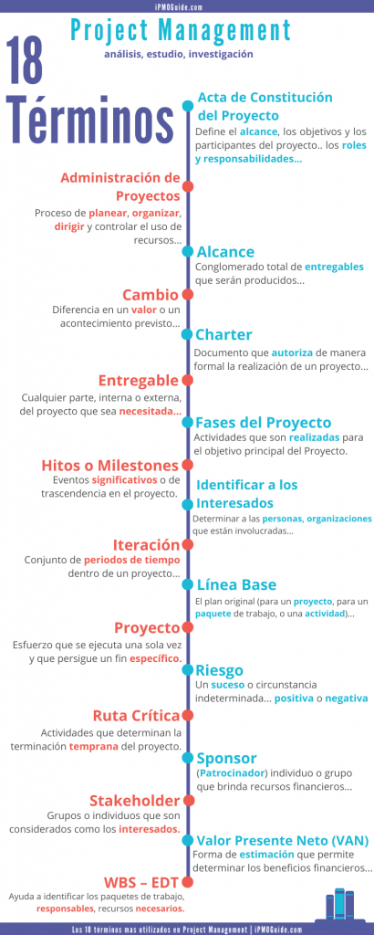infograf&iacute;a | Los 18 t&eacute;rminos mas utilizados en Project Management